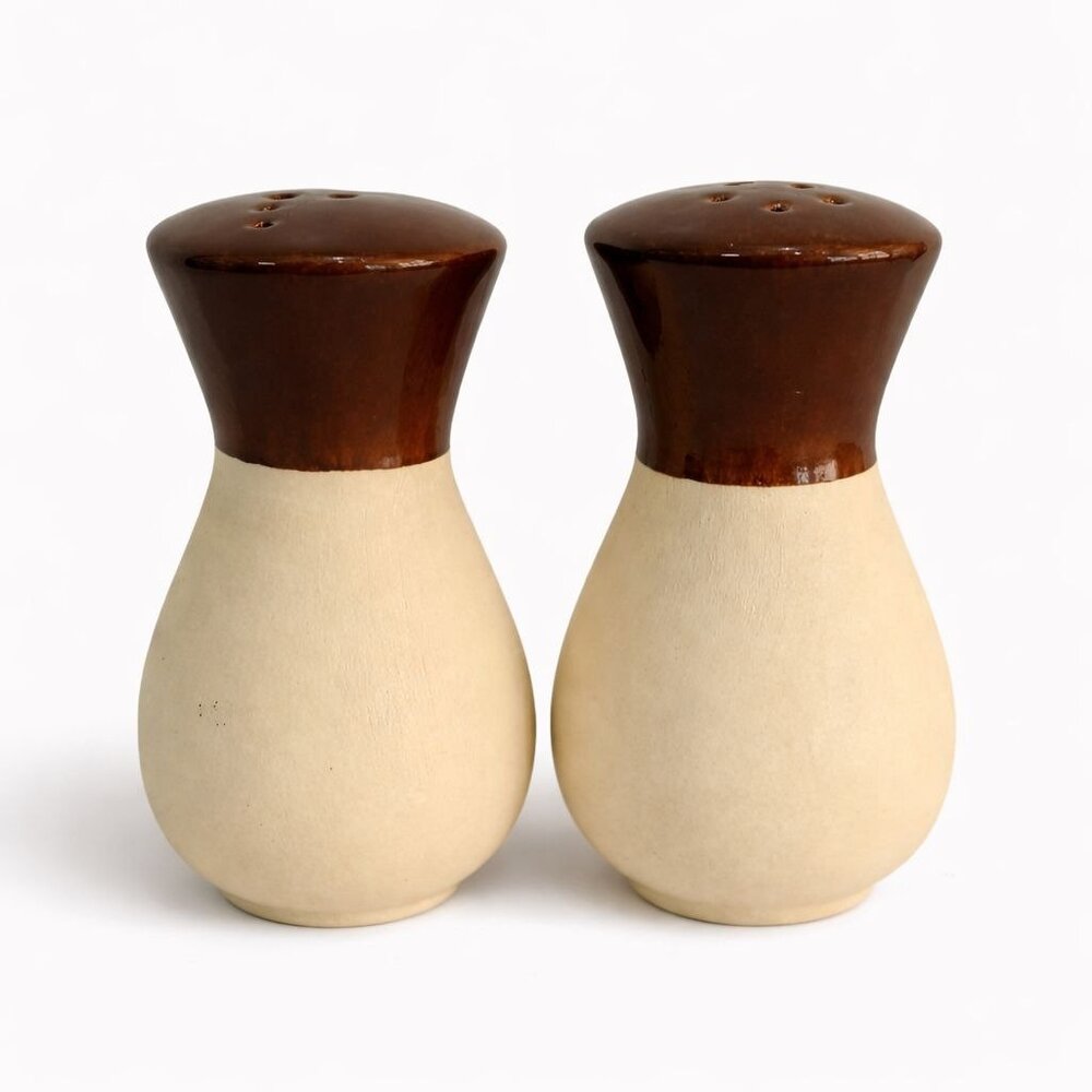 Vintage Watt Pottery Salt Pepper Shakers Glaze Retro MCM Atomic Kitchen Set